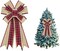 Christmas Wreath Bows Christmas Decor Bow Red Black Buffalo Plaid Burlap Bows for Wreaths, Christmas Ribbon Bows Tree Topper Bows for Christmas Home Indoor Outdoor Decoration Wreath Ornament Supplies